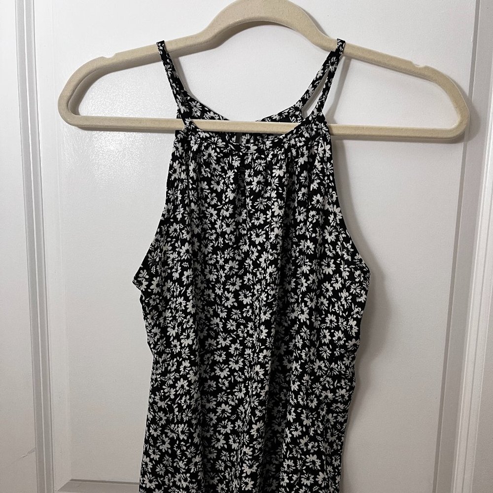 Poetry Floral Tank Top - Black/White